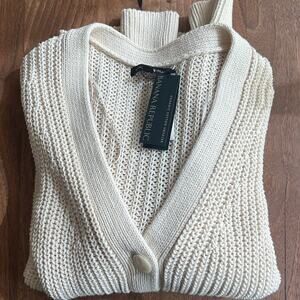 NWT Banana Republic Organic Cotton Sweater Cardigan, Size L